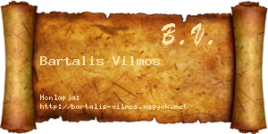 Bartalis Vilmos névjegykártya